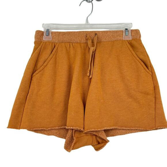 Intimately Free People Lounge Shorts Size S Burnt Orange Pull On Sweat Fleece - Picture 1 of 9